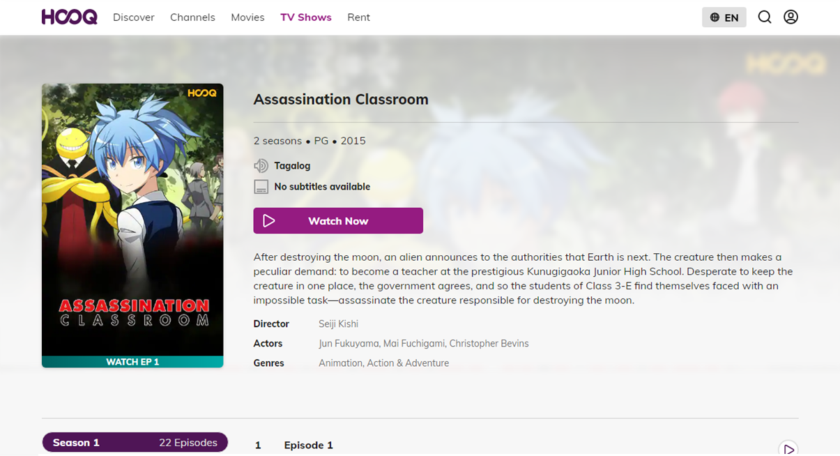 Hooq-AssassinationClassroom
